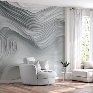Tapet imitație de reliefuri voluminoase în trepte, în tonuri de gri, Fototapet Abstract, w05061 : Uwalls.ro