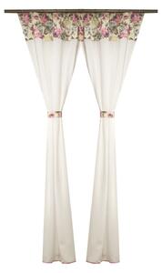 Perdea Velaria voal premium alb cu trandafiri, 160x190 cm