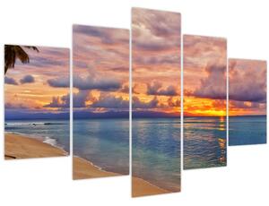 Tablou - Apus de soare la plajâ (150x105 cm)