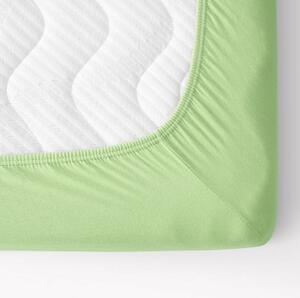 Goldea cearceaf de pat jersey cu elastic - verde deschis 90 x 200 cm