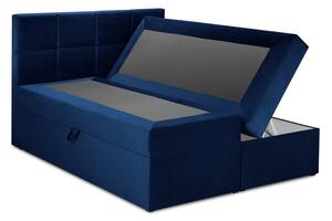 Pat boxspring 180x200 cm albastru cu spațiu de depozitare Mimicry – Mazzini Beds
