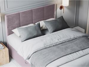 Pat dublu cu tapițerie din catifea Mazzini Beds Mimicry, 180 x 200 cm, roz