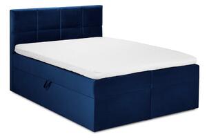 Pat boxspring 180x200 cm albastru cu spațiu de depozitare Mimicry – Mazzini Beds