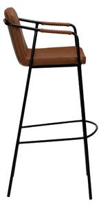 Scaun bar cu husă din piele artificială DAN-FORM Denmark Boto, maro, înălțime 105 cm