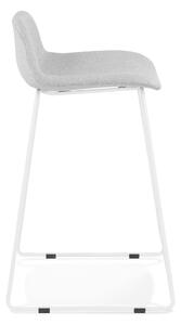 Scaun de bar cu picioare albe Kokoon Vancouver Mini, înălțime 66 cm, gri deschis