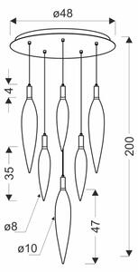 Candelabru pe cablu NORDIC, 11xG9/5W/230V, negru