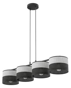 Lustră suspendată pe cablu KARBON 4xE27/15W/230V neagră/gri