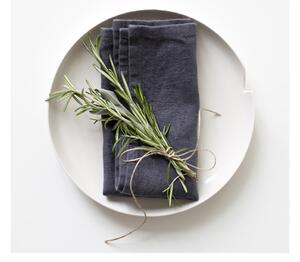 Set 2 șervete din in Linen Tales, gri închis