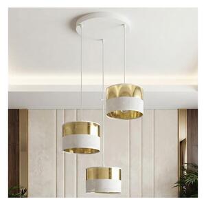 Lustră suspendată pe cablu LUX 3xE27/15W/230V alb/auriu