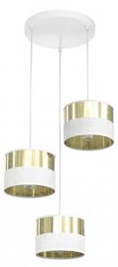 Lustră suspendată pe cablu LUX 3xE27/15W/230V alb/auriu