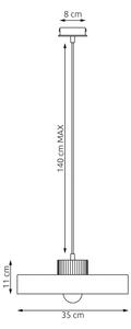Lampă suspendată pe cablu KIVI 1xE27/15W/230V bej