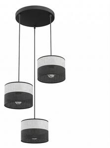 Candelabru pe cablu KARBON, 3xE27/15W/230V, negru/gri
