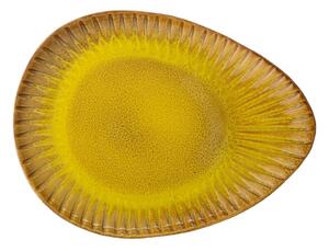Platou din gresie ceramică Bloomingville Cala, 34 x 25,5 cm, galben