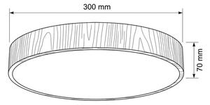 Brilagi Plafonieră LED POOL, 36 W, 230 V, 3000/4000/6000 K, diam. 30 cm, decor lemn
