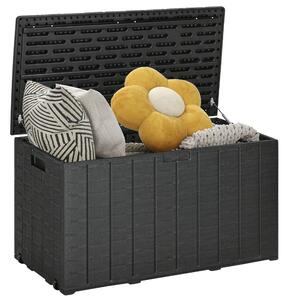 Outsunny Cufăr de Exterior cu 2 Mânere și 2 Roți, 122.4x62x64.5 cm, Negru | Aosom Romania