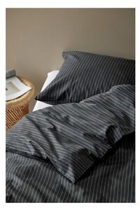 Lenjerie de pat din bumbac ranforce pentru pat single Södahl Stripes, 140 x 220 cm, gri închis