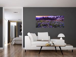Tablou - Vulcan și flori (120x50 cm)
