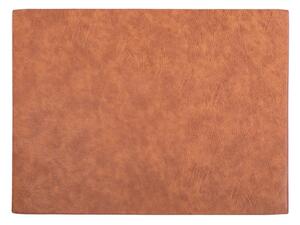 Suport farfurie din imitație de piele ZicZac Troja Rectangle, 33 x 45 cm, portocaliu - maro
