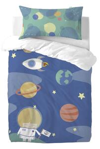 Lenjerie de pat din amestec de bumbac pentru copii Happynois Astronaut, 115 x 145 cm