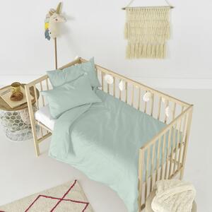 Lenjerie de pat din bumbac pentru copii Happy Friday Basic, 100 x 120 cm, verde deschis