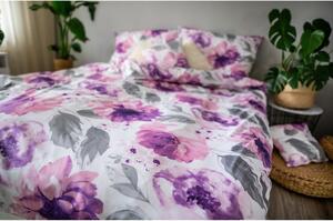 Lenjerie de pat din bumbac satinat Cotton House Penny, 140 x 200 cm, violet