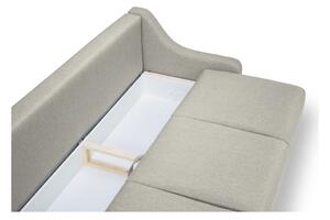 Canapea extensibilă cu spațiu de depozitare Mazzini Sofas Freesia, gri deschis