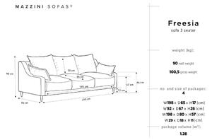 Canapea extensibilă cu spațiu de depozitare Mazzini Sofas Freesia, gri închis