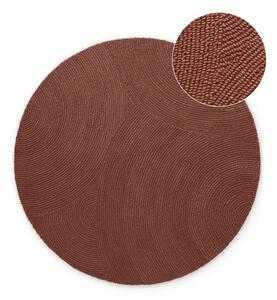 Covor cărămiziu țesut manual rotund din lână ø 120 cm Calmio – Hanse Home
