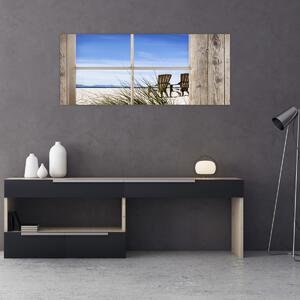 Tablou - Priveliște pe geam (120x50 cm)
