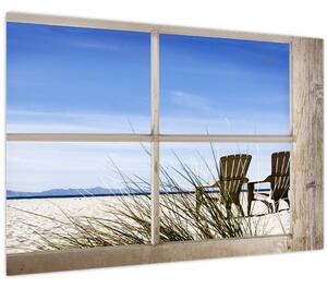 Tablou - Priveliște pe geam (90x60 cm)