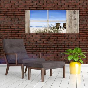 Tablou - Priveliște pe geam (120x50 cm)