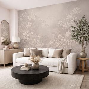 Tapet Ornament botanic ușor, cu frunze și flori mici, Imagini de fundal unice, w05115 : Uwalls.ro
