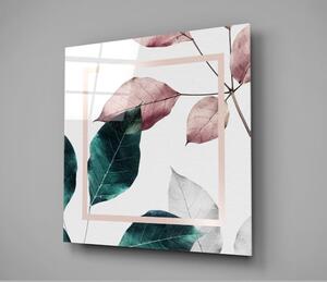 Tablou din sticlă Insigne Skandinavian Style Leaves, 60 x 60 cm