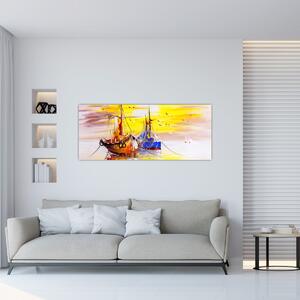 Tablou - Pictură barcă (120x50 cm)