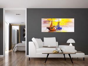 Tablou - Pictură barcă (120x50 cm)