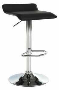 Scaun bar LARIA NEW, negru/crom, piele ecologica/metal, 37x39x64/85 cm