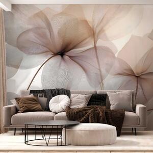 Tapet flori semi-transparente cu nervuri, Fototapet Flori, w05070 : Uwalls.ro