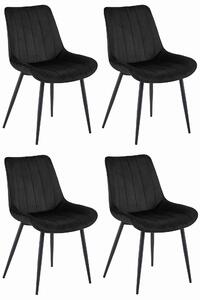 Set Scaune 4 Bucatarie/Dining Kliss Negre Catifea
