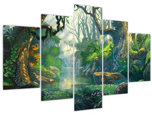 Tablou - Ilustrare pădure tropicală (150x105 cm)