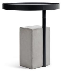 Măsuță auxiliară metalică cu suport din beton Lyon Béton Twist, ø 45 cm, gri - negru