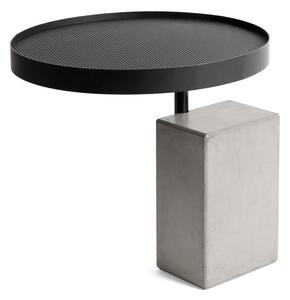 Măsuță auxiliară metalică cu suport din beton Lyon Béton Twist, ø 45 cm, gri - negru