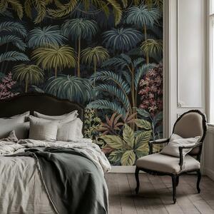 Tapet Frunziș tropical dens, cu frunze mari, Fototapet Natură, w05116 : Uwalls.ro