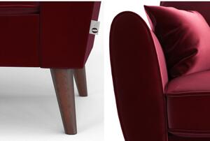 Canapea din catifea My Pop Design Auteuil, roșu