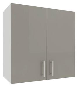 Corp haaus Karo, 2 Usi, Gri Lucios/Alb, MDF, 60 x 30 x 60 cm