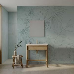 Tapet Plante liniare pe fundal verde deschis, Imagini de fundal unice, w05128v1 : Uwalls.ro