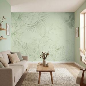 Tapet Plante liniare pe fundal albastru rece, Imagini de fundal unice, w05128v2 : Uwalls.ro