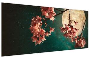 Tablou - Sakura în luna plină (120x50 cm)