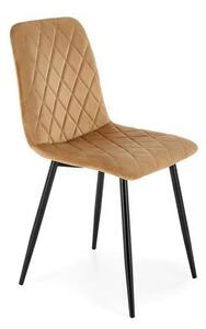Scaun K525, bej/negru, stofa catifelata/metal, 45x55x89 cm