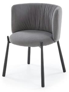 Scaun K531, gri/negru, stofa catifelata/metal, 60x58x76 cm