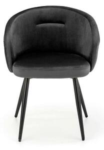 Scaun K430, negru, stofa catifelata/metal, 61x54x77 cm